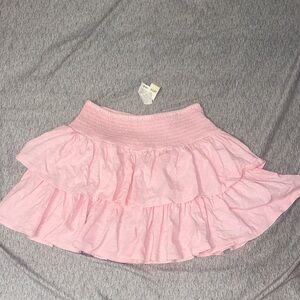 Aerie Light Pink Ruffled Skater Skirt